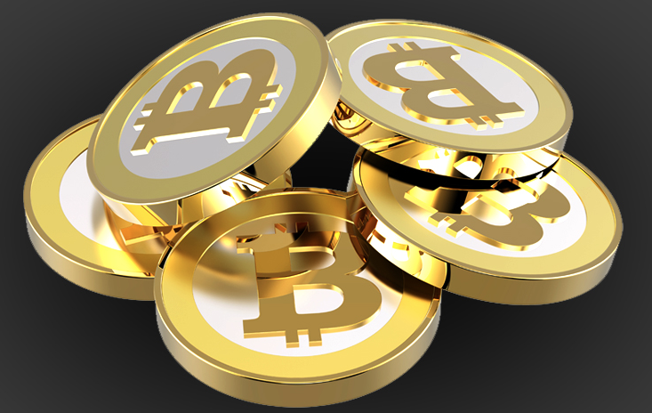 Stacked Bitcoin Logo'd Coins