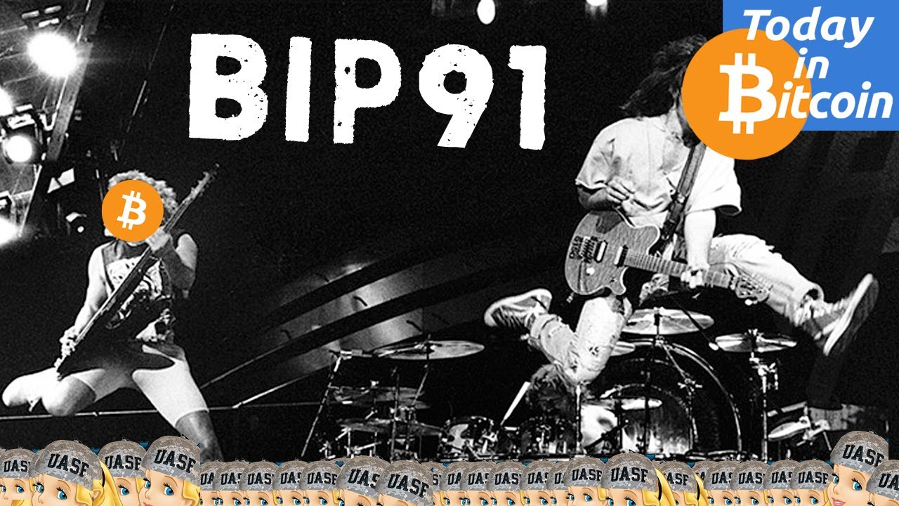 BIP91 and two musicians with Bitcoin Symbol covering their face