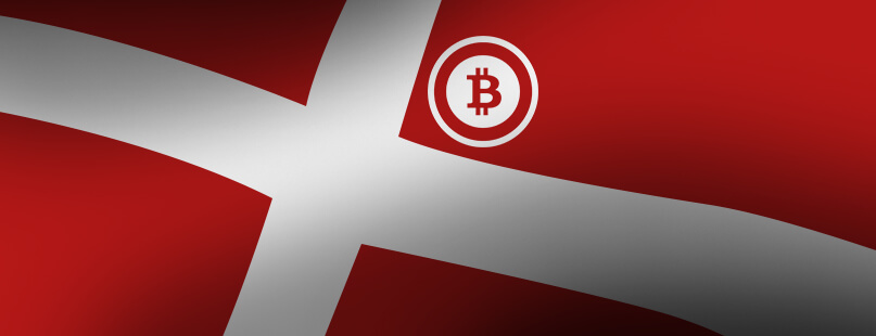 Denmark Flag with Bitcoin Logo