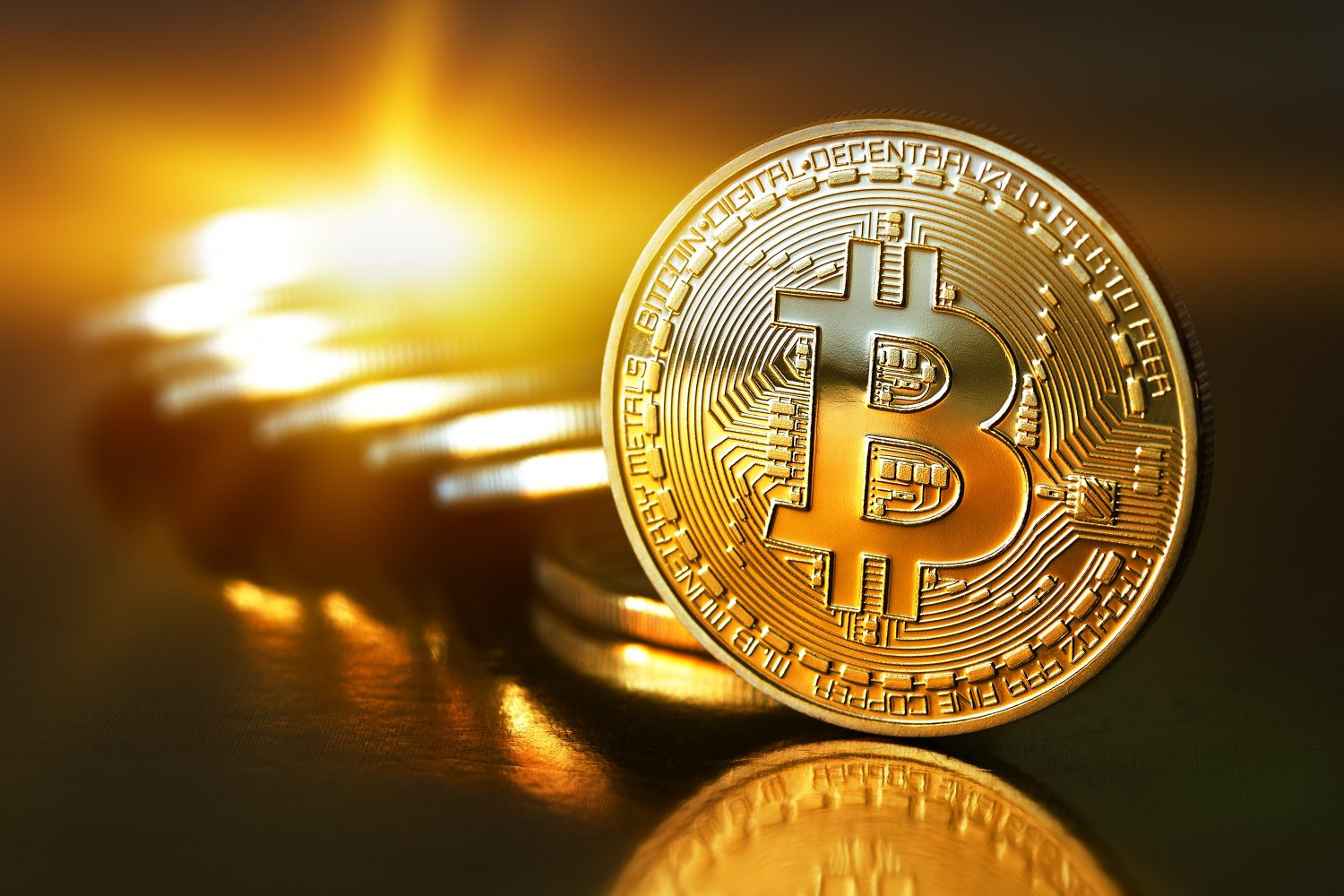 shiny golden Bitcoin coin