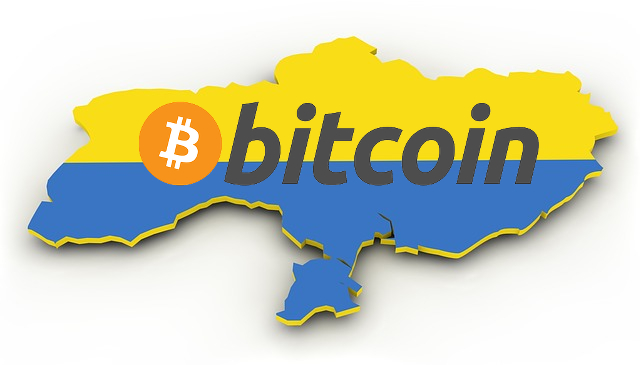 Bitcoin Logo On Ukraine Map