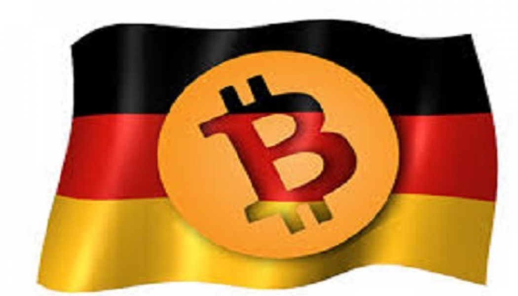 Bitcoin Logo With Germany Flag Background