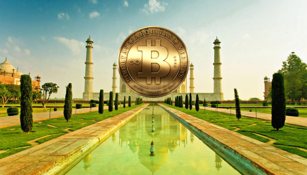 Bitcoin Symbol over India's Landscape